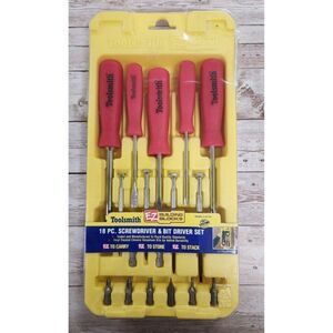 Toolsmith 18 Piece Screwdriver  Bit Driver Set Slotted & Phillips Wall Holder